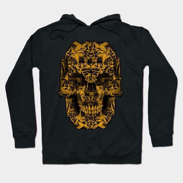 Heavy Equipment Skull Hoodie by damnoverload